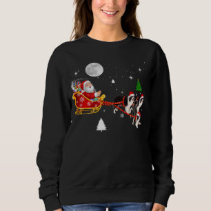 Christmas Santa Riding Border Collie Santa Hat Xma Sweatshirt