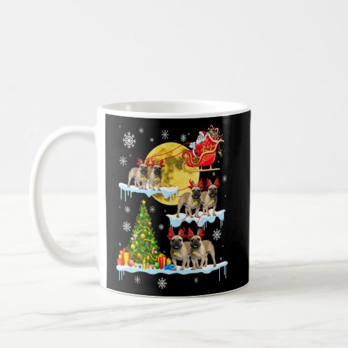 Christmas Santa Riding English Bulldog Tree Lights Coffee Mug