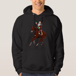 Christmas Santa Riding Horse Xmas  Idea For Men Wo Hoodie