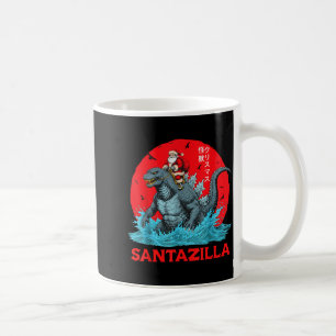 Christmas Santa Riding Japanese Monster Kaiju Sant Coffee Mug