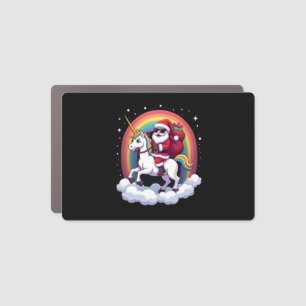 Christmas Santa Riding Unicorn Xmas Girls Women Ra Car Magnet
