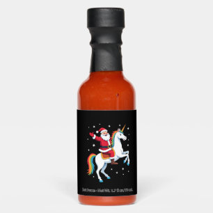 Christmas Santa Riding Unicorn Xmas Girls Women Ra Hot Sauces