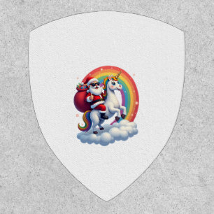 Christmas Santa Riding Unicorn Xmas Girls Women Ra Patch