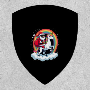 Christmas Santa Riding Unicorn Xmas Girls Women Ra Patch