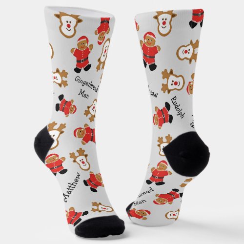 Christmas Santa Rudolph Personalized  Socks