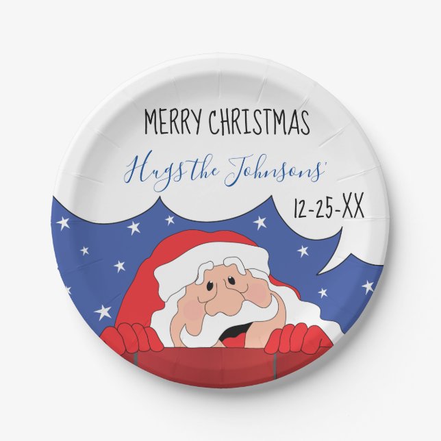 Christmas Santa Says Paper Plates (Front)