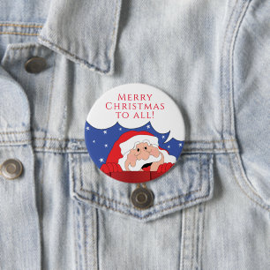 Christmas Santa Says Round Button