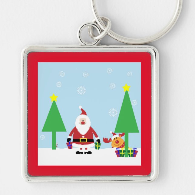 CHRISTMAS SANTA SCENE KEYCHAIN (Front)