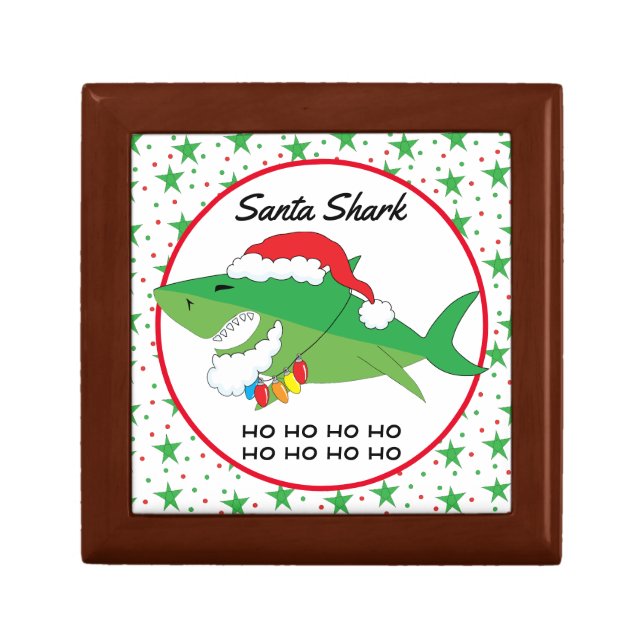 Christmas Santa Shark Keepsake Box (Front)