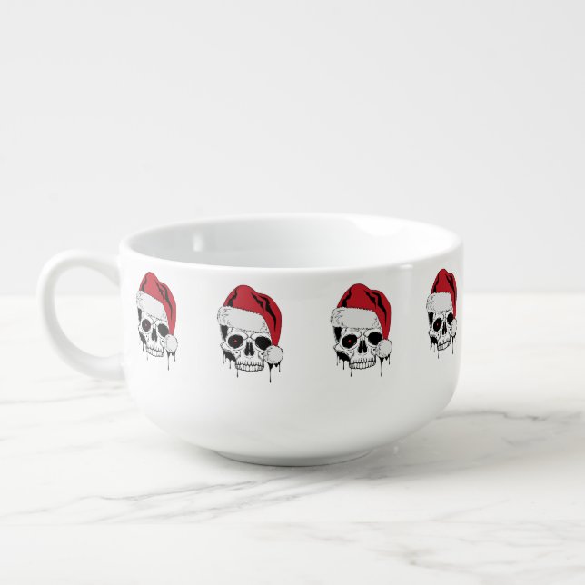 Christmas Santa Skull Soup Mug (Right)
