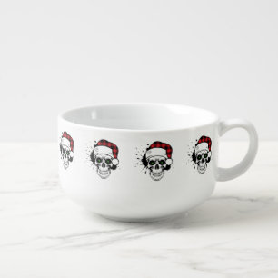 Christmas Santa Skull Soup Mug