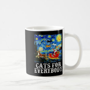 Christmas Santa Sleigh Cats For Everybody Starry N Coffee Mug
