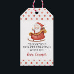 Christmas Santa Sleigh First Birthday Gift Tags<br><div class="desc">Christmas Santa in Sleigh first birthday party favor tags.</div>