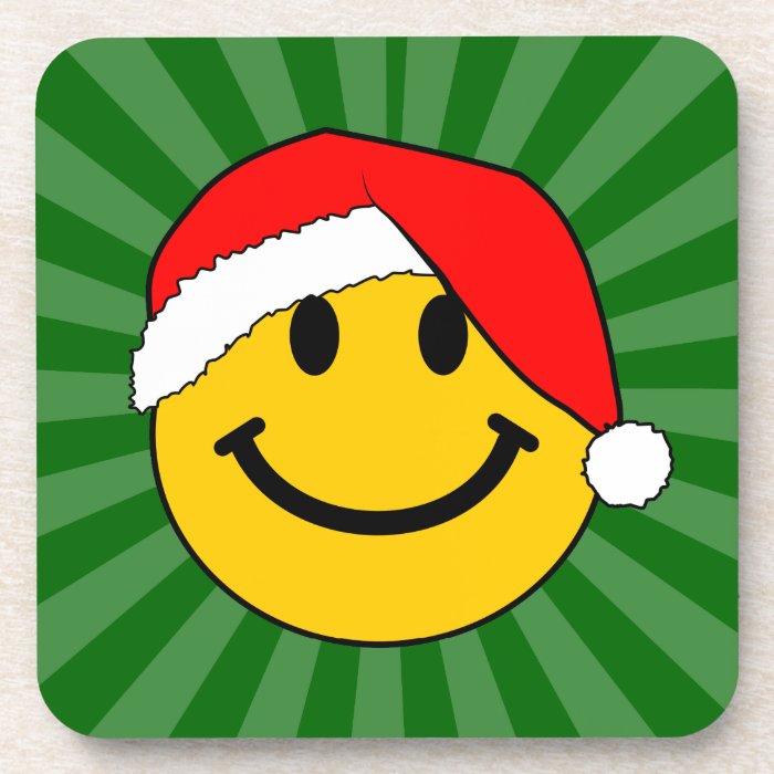 Christmas Santa Smiley Face Drink Coasters