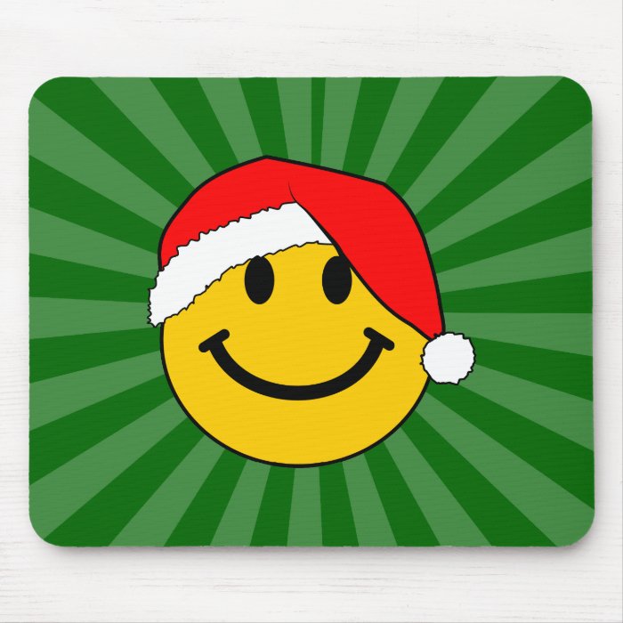 Christmas Santa Smiley Face Mousepads