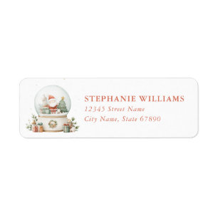 Christmas Santa Snow Globe Return Address Labels