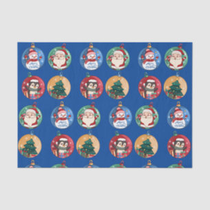 Christmas Santa, Snowman, Reindeer Tissue Paper