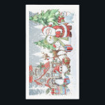 Christmas Santa Snowman Rudolph  Paper Guest Towels<br><div class="desc">Paper Towel with Christmas images of Santa Claus,  Snowman,  Reindeer Rudolph,  Penguin and Santa cat in winter snowy forest</div>