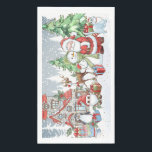 Christmas Santa Snowman Rudolph  Paper Guest Towels<br><div class="desc">Paper Towel with Christmas images of Santa Claus,  Snowman,  Reindeer Rudolph,  Penguin and Santa cat in winter snowy forest</div>