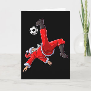 Christmas Santa Soccer Bicycle Kick Xmas Boys Men  Card