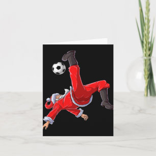 Christmas Santa Soccer Bicycle Kick Xmas Boys Men Card
