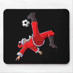 Christmas Santa Soccer Bicycle Kick Xmas Boys Men Mouse Pad