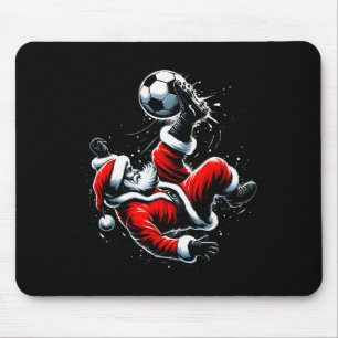 Christmas Santa Soccer Player Bicycle Kick Xmas Ba Mouse Pad