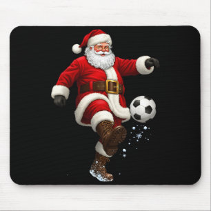 Christmas Santa Soccer Player Football Festive Mer Mouse Pad