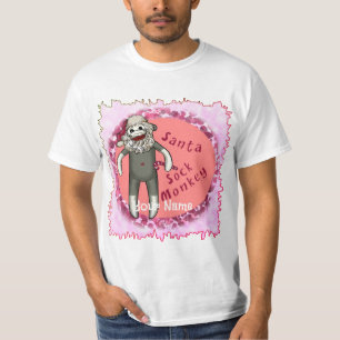 Christmas Santa Sock Monkey t-shirts