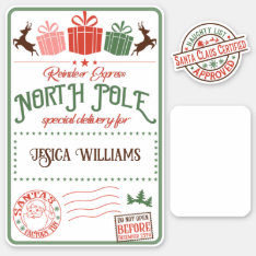 Christmas Santa Special Delivery Kids Name  Sticker at Zazzle