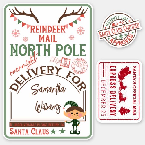Christmas Santa special delivery with name Sticker