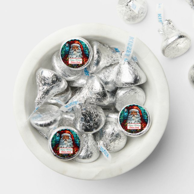 Christmas Santa Stained Glass Red White Hershey®'s Kisses® (Assorted)