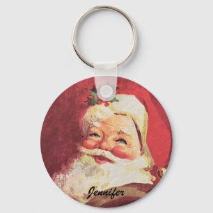 Christmas Santa Swag Gift Add YOUR NAME Keychain