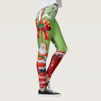 Santa Claus Novelty Christmas Leggings, Zazzle