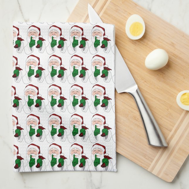 Christmas Santa Towel Custom Holiday Tea Towels (Quarter Fold)