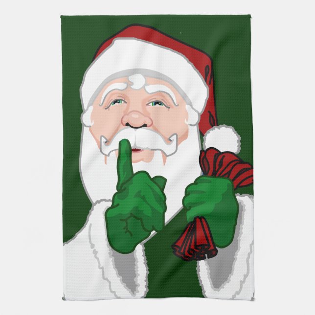 Christmas Santa Towel Custom Holiday Tea Towels (Vertical)