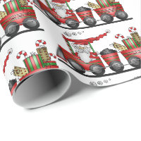 Christmas Santa Train Holiday wrap