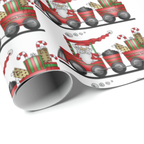 Christmas Santa Train Holiday wrap Wrapping Paper