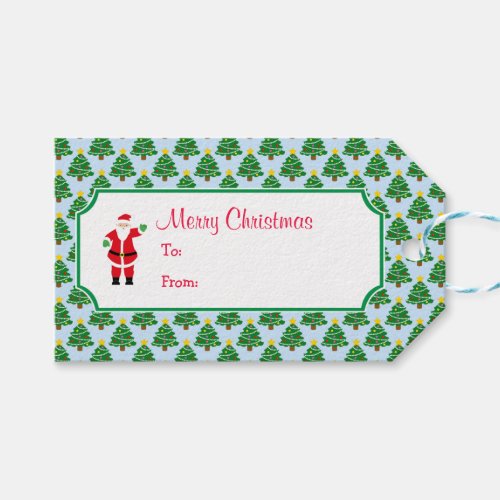 Christmas Santa  Tree Gift Tag