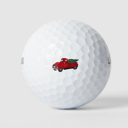 Christmas Santa Truck Golf Balls