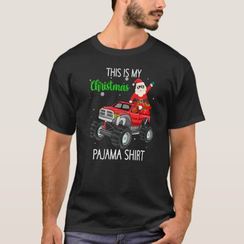 Christmas Santa Truck Monster Pajama Gaming Xmas F T_Shirt