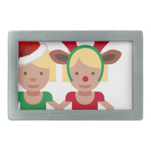 christmas santa twins emoji belt buckle
