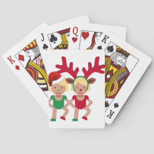 christmas santa twins emoji poker cards