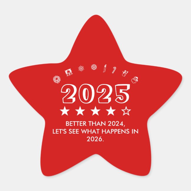 Christmas Santa typography icons Star Sticker