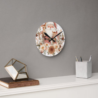 Christmas Santa Wall Clock | Winter Holiday Home 