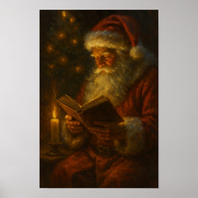 Christmas Santa Warm Candle light Poster Paper (Front)