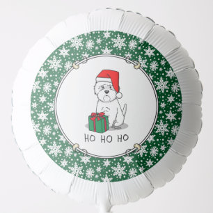 Christmas Santa West Highland White Terrier Westie Balloon