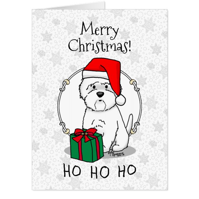 Christmas Santa West Highland White Terrier Westie Card (Front)