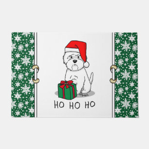 Christmas Santa West Highland White Terrier Westie Doormat