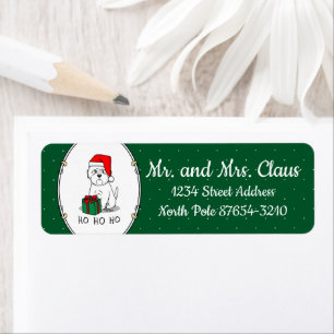 Christmas Santa West Highland White Terrier Westie Label